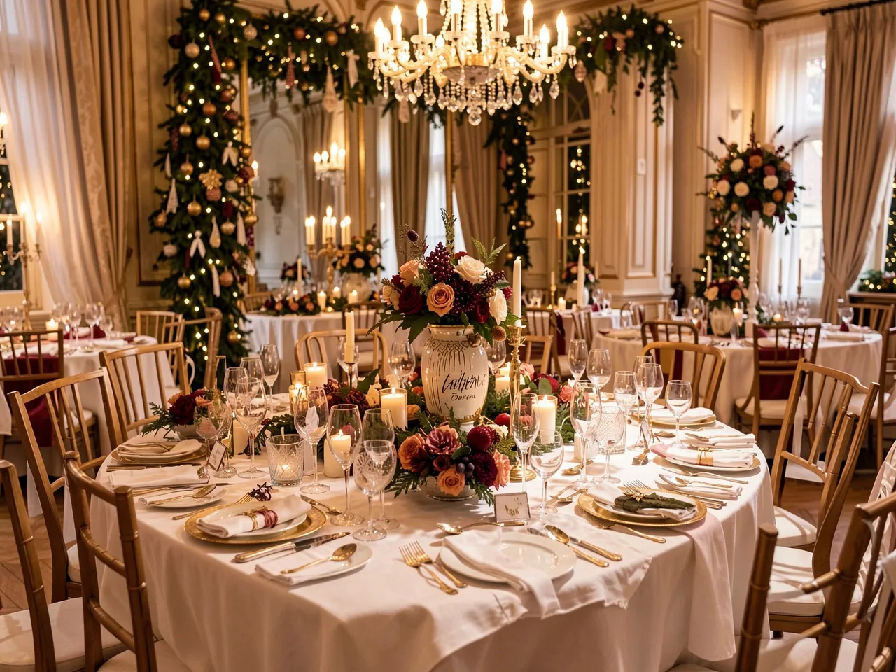 elegant holiday event setup